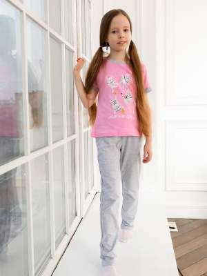 Пижама-футболка с кошками - Размер 134 - Цвет розовый - Картинка #4